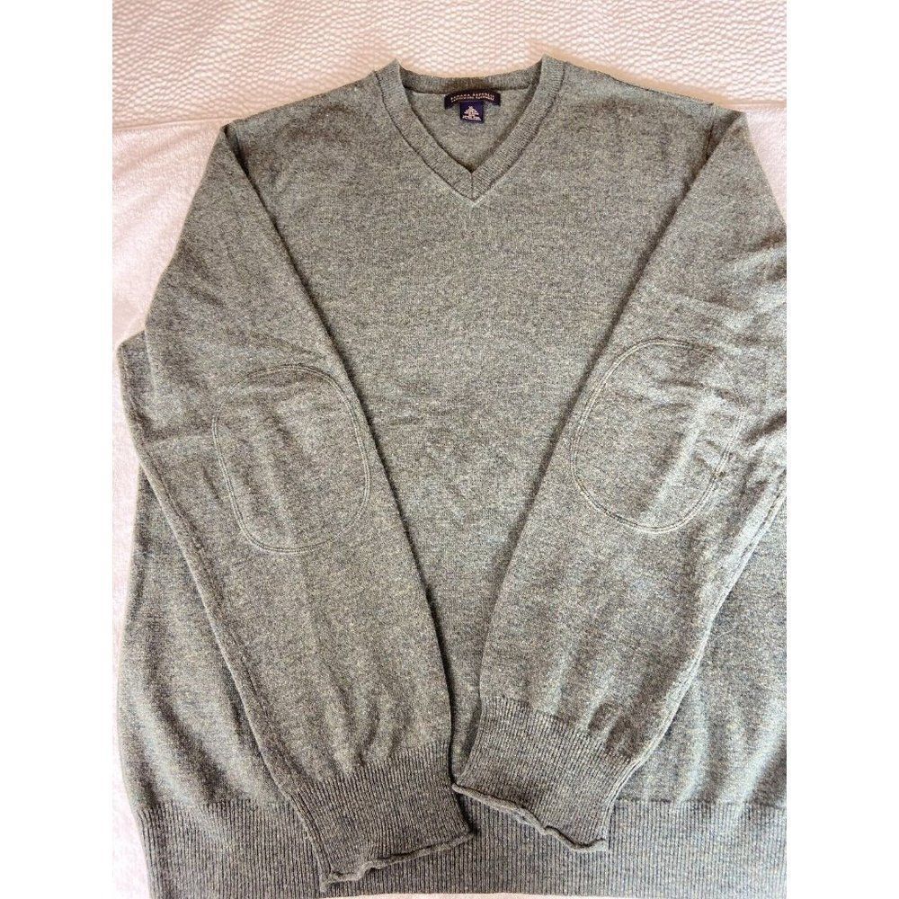Banana Republic lambswool Cashmere v neck mens green long sleeve sweater size XL